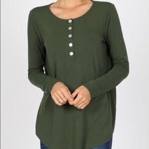 5/$25 New HenleyTop, Green, plus size, box AB